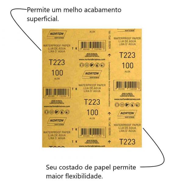 Lixa Folha D'Água Grão 100 T223 Norton