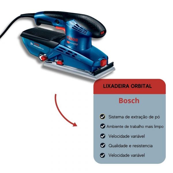 Lixadeira Orbital Bosch GSS 23 AE 160W 220V com coletor de pó