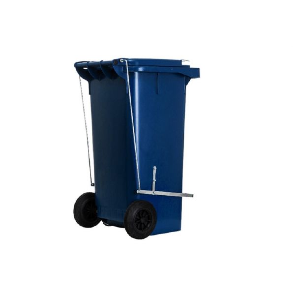 Lixeira 120 Litros Azul com Pedal e Rodas Lar Plásticos
