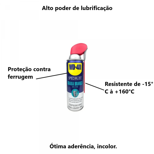 Lubrificante Graxa Branca Seco Spray 400ml WD40