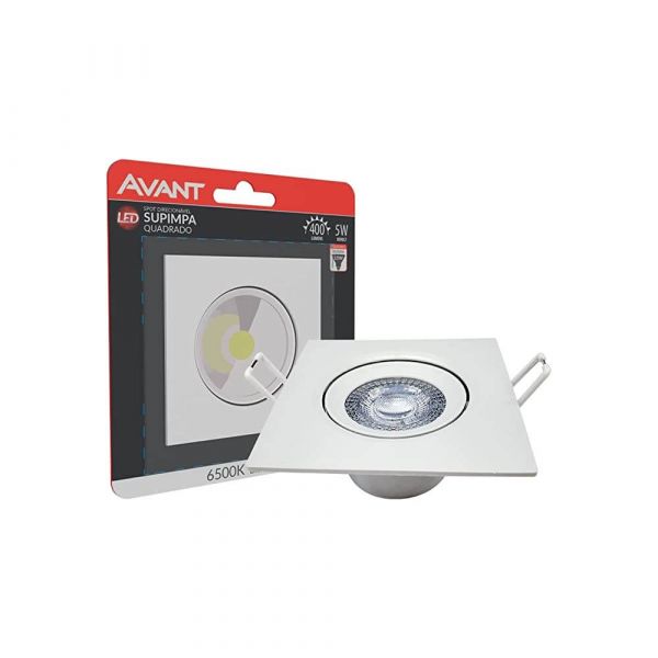 Luminária Spot De Embutir Quadrada Led 5W 6500K Bivolt Avant