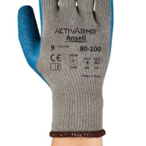 Luva de Proteção Activarmr 80-100 Tamanho 10 Multiuso Malha com Banho em Latex Ansell