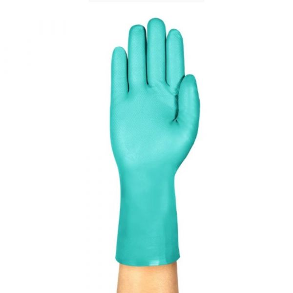 Luva de Segurança Nitrílica Alphatec 37-300 Verde Sem Forro e Com Proteção Química Ansell 