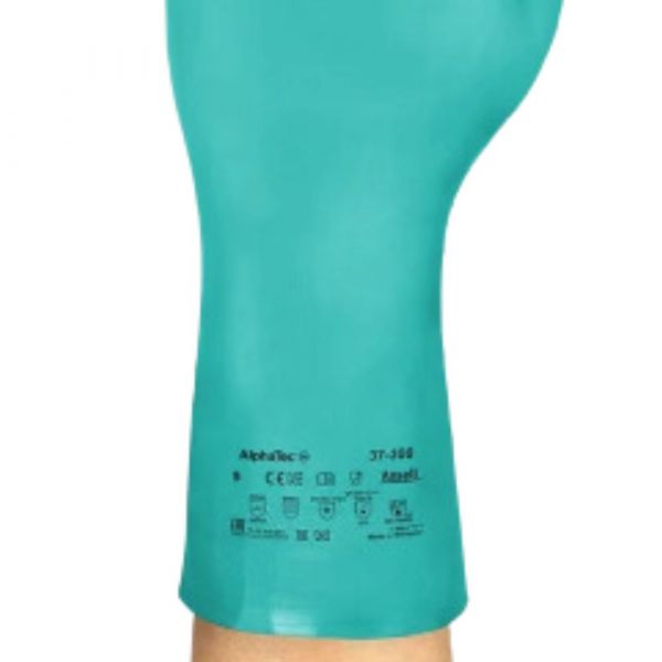 Luva de Segurança Nitrílica Alphatec 37-300 Verde Sem Forro e Com Proteção Química Ansell 