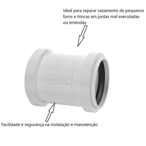 Luva de Correr para Tubo de Esgoto  DN100 Com Anel Fortlev