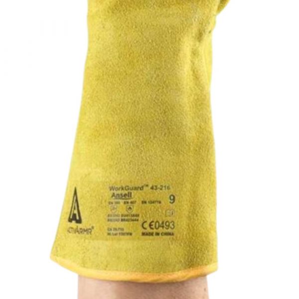 Luva de Proteção Térmica Antichama ActivArmr 43-216 Couro e Kevlar Ansell 