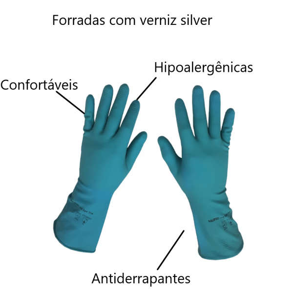 Luva de Borracha Super Silver Latex XG Kalipso