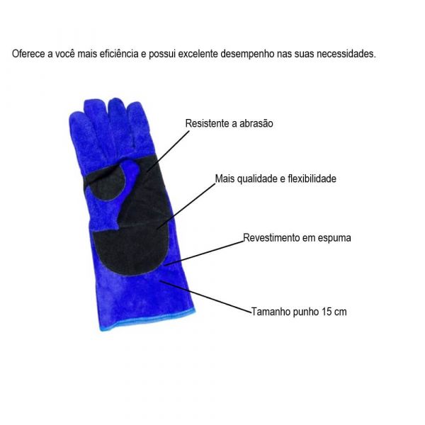 Luva de Raspa Soldador 300ºC Macia Boxer
