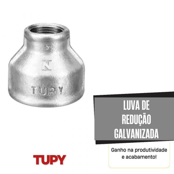 Luva De Redução Galvanizada 2X1.1/4” Tupy
