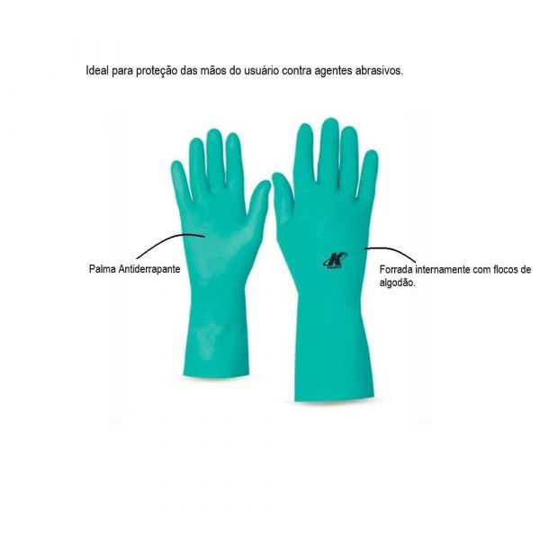 Luva De Segurança Nitrílica - 30 Tamanho 10-G Kalipso