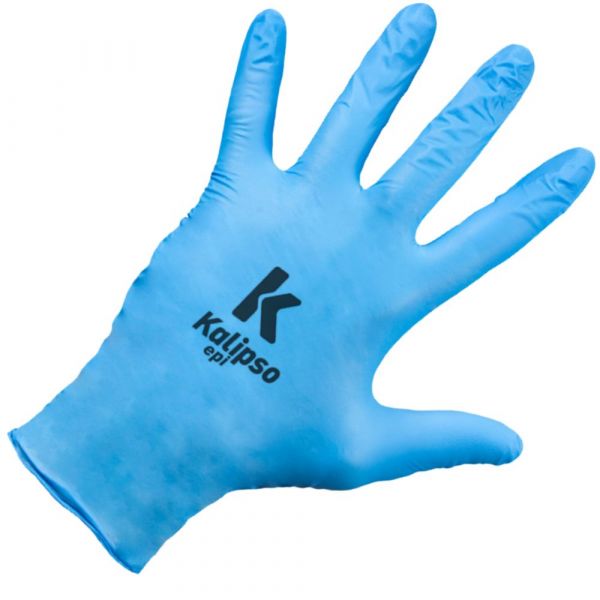 Luva de Segurança Nitrisensi Soft Azul Caixa 100 Unidades 07/P Kalipso