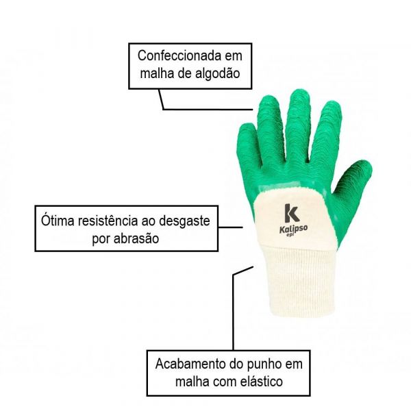 Luva de Segurança Revestida Latex Confortex Plus Kalipso