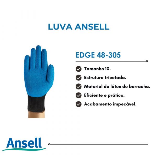 Luva EDGE 48-305 Tamanho 10 Ansell