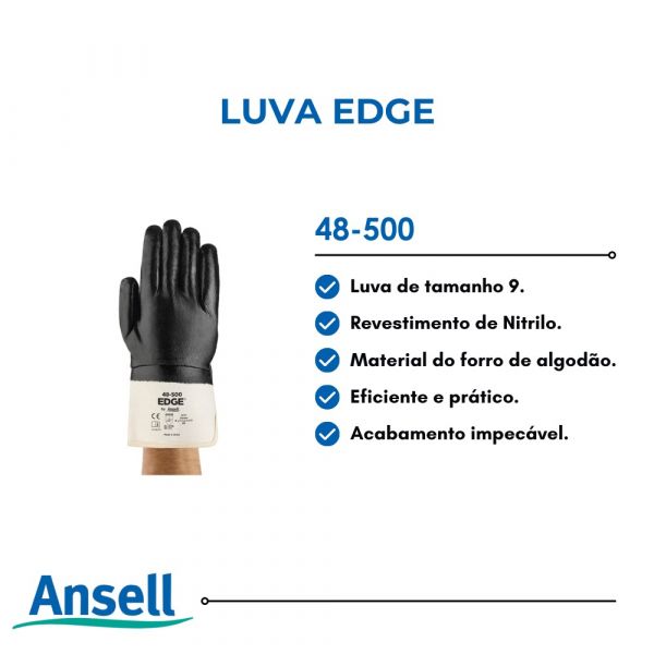 Luva EDGE 48-500 Tamanho 9 Ansell