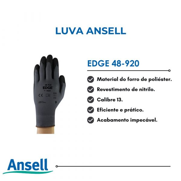 Luva EDGE 48-920 Tamanho 9 Ansell