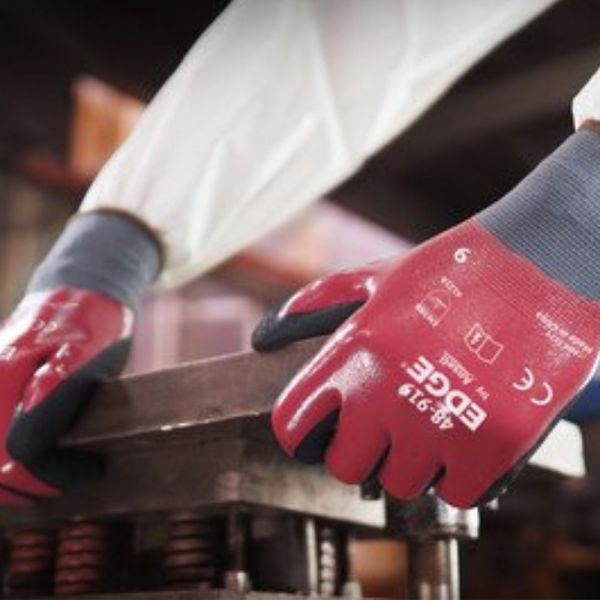 Luva de Proteção Edge 48-919 Tamanho 8 Duplo Banho Nitrílico Ansell