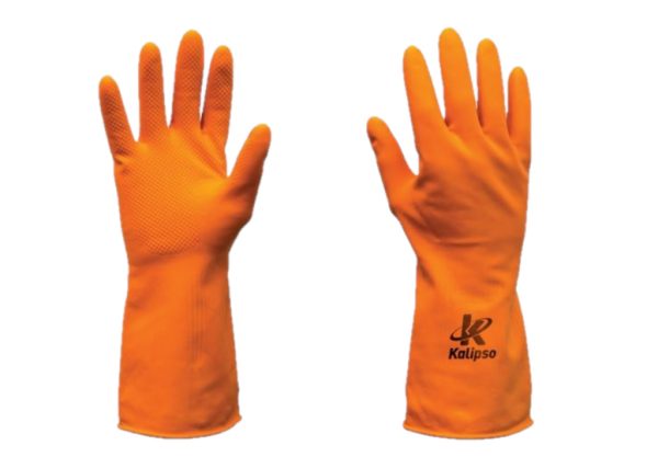 Luva Segurança Borracha Latex M Orange Kalipso