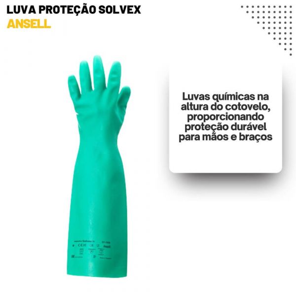 Luva Proteção Alphatec Solvex 37-185 sem Forro Tam-10 Ansell 