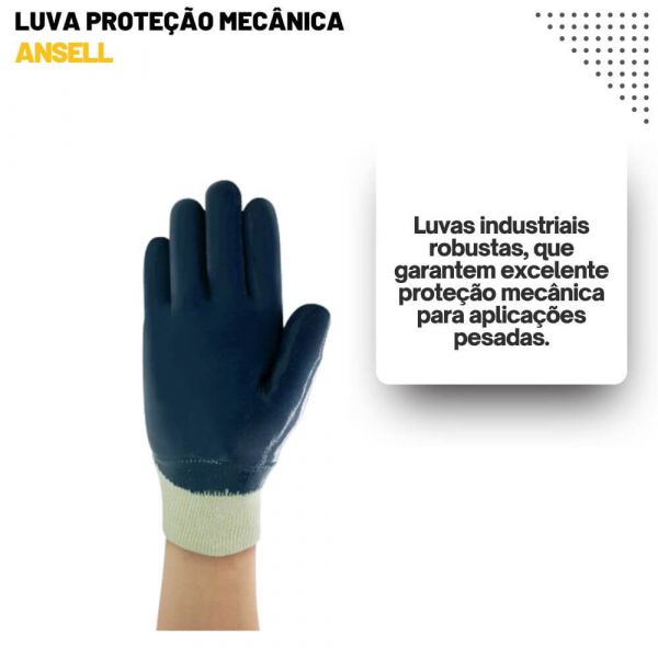 Luva Proteção Mecânica Nitrílica Antiderrapante Hycron 27-600 Tam-10 Ansell