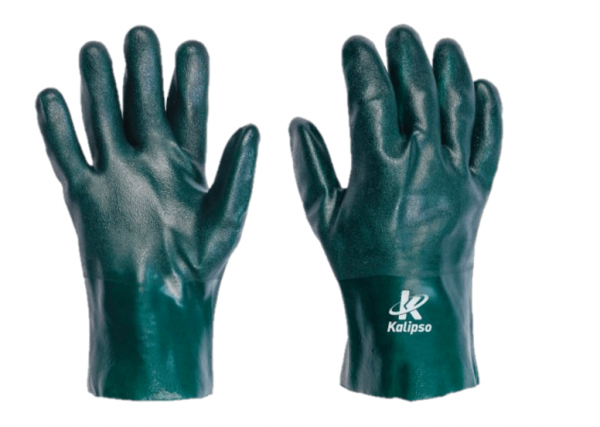 Luva de Segurança PVC Com Forro Verde 27 cm Kalipso
