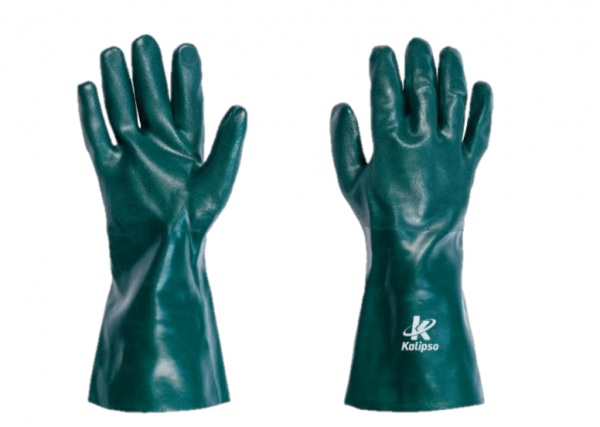 Luva de Segurança PVC Com Forro Verde 35 cm Kalipso