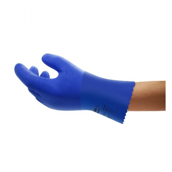 Luva PVC Azul 26cm EDGE 14-662 Tamanho 10 Ansell