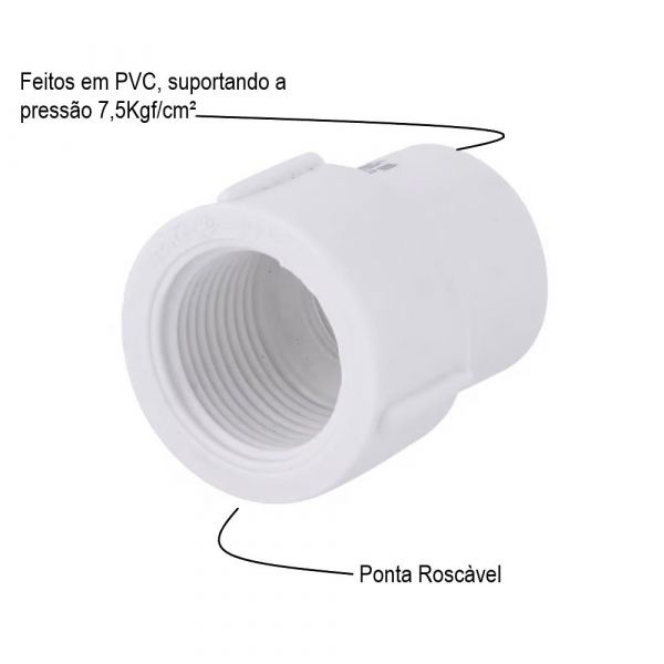 Luva de Redução Roscável 3/4