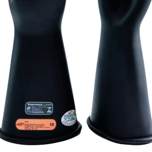 Luva de Segurança Alta Tensão Elétrica 34.500 Volts Classe 4 T9 1/2 Pol. Orion