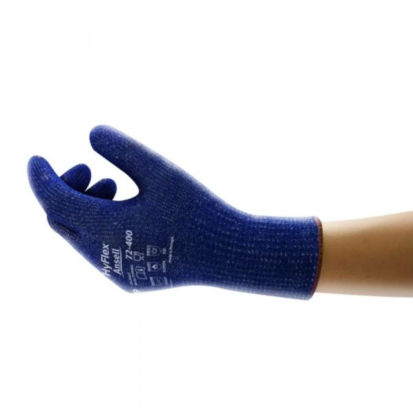 Luva Tricotada Aço Inox Fibra de Vidro Azul Tamanho 8 VersaTouch 72-400 CA 34027 Ansell 