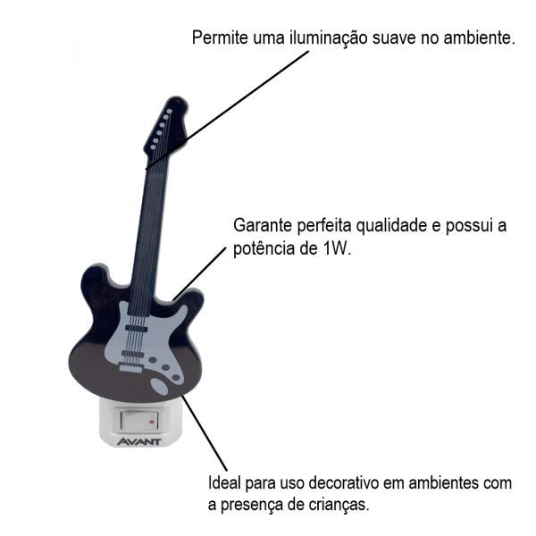 Luz Led Noturna Guitarra 1W Bivolt Avant