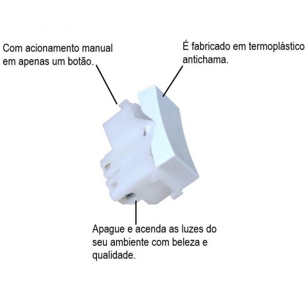 Módulo Interruptor Simples Aria 6 A 250 V Branco Tramontina