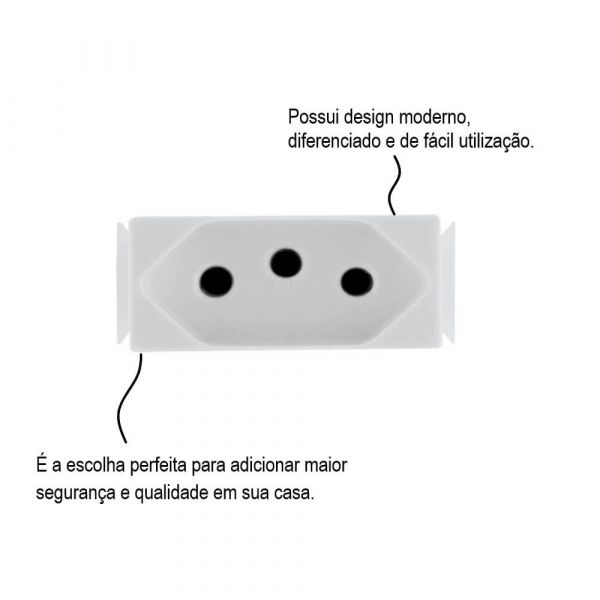 Módulo Tomada 2P+T Aria 20A 250V Branco Tramontina
