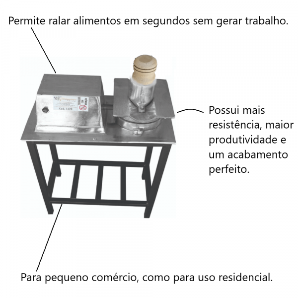 Máquina de Ralar Universal com Bancada JF Máquinas