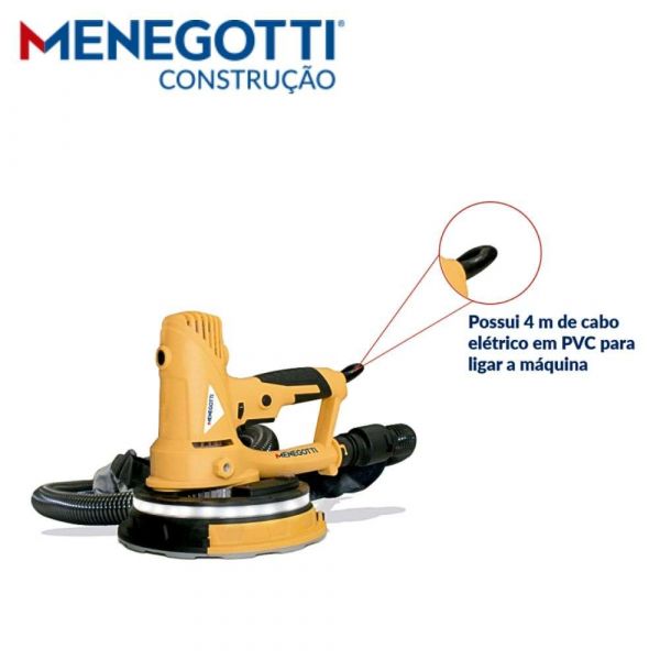 Lixadeira De Parede MLP 710 W Com Luz Led Motor 220 V Menegotti