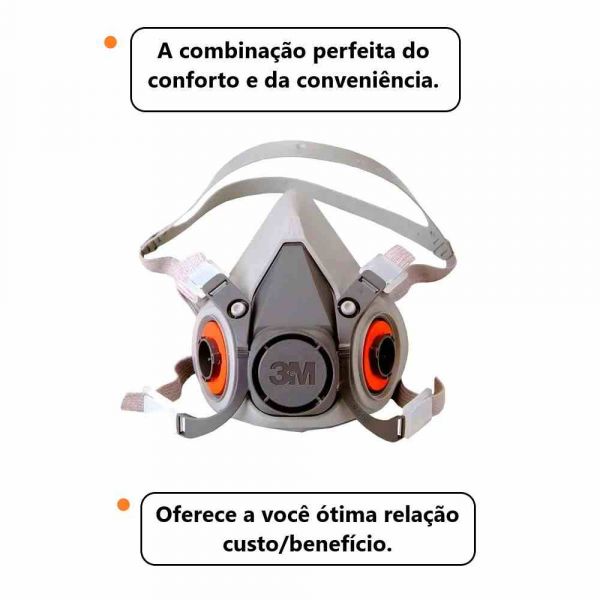 Máscara Semifacial Série 6200 para uso com Pressão Positiva 3M