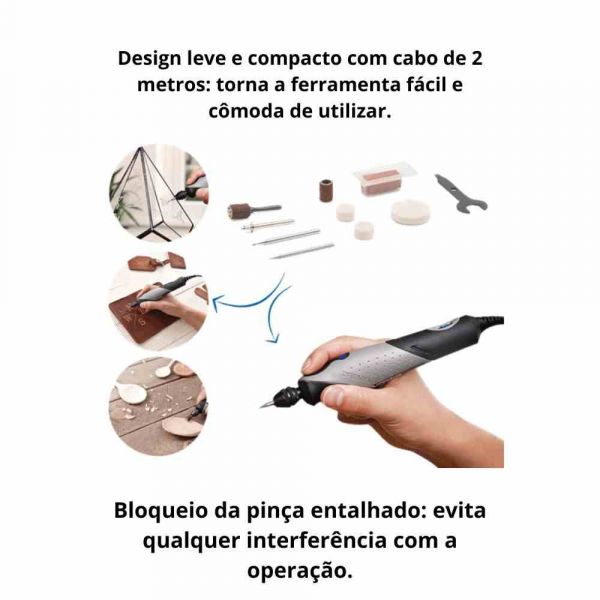 Stylo+ Microrretífica com 11 Acessórios Dremel 