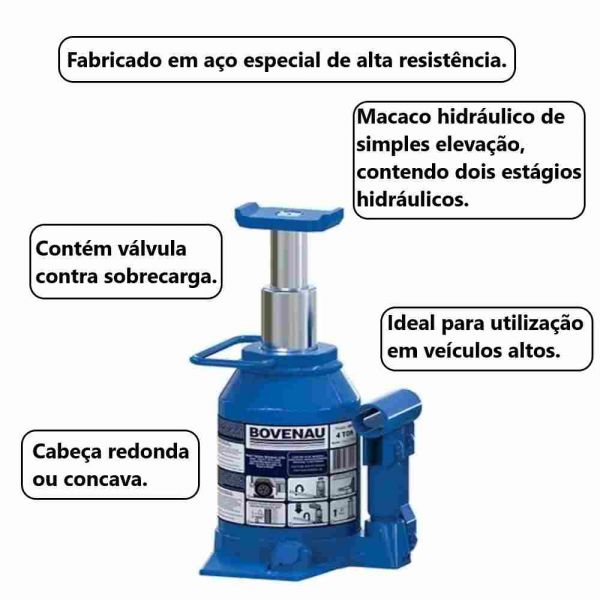 Macaco Garrafa EF 4 Tonelada Bovenau 