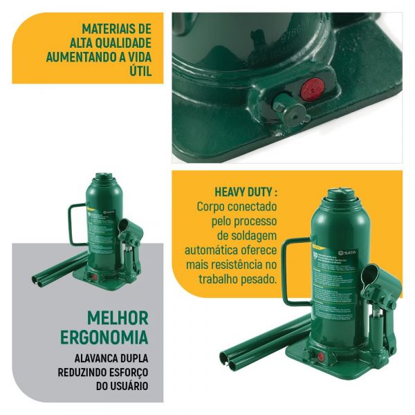 Macaco Hidráulico Garrafa 10 Toneladas Sata