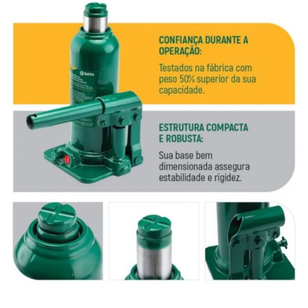 Macaco Hidráulico Garrafa 6 Toneladas Sata