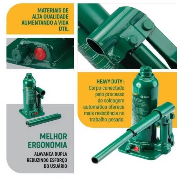 Macaco Hidráulico Garrafa 2 Toneladas Sata