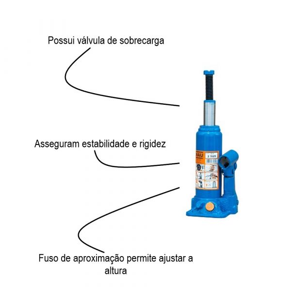 Macaco tipo Garrafa 2 Toneladas- Bovenau Cj