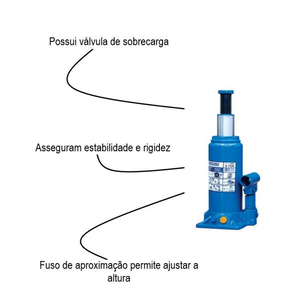 Macaco tipo Garrafa 8 Toneladas- Bovenau Cj