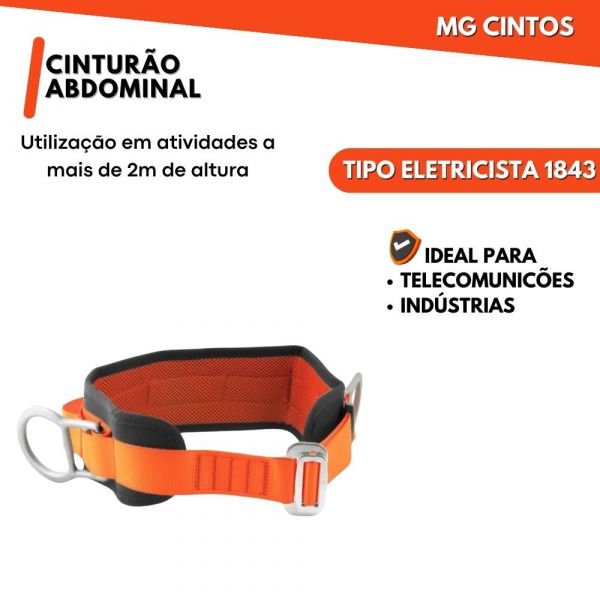Cinturão Abdominal Eletricista Multi-1843 MG Cintos