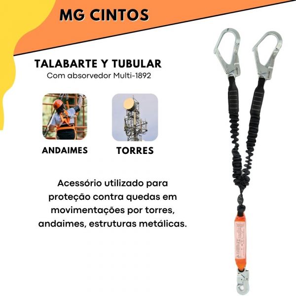Talabarte Y Tubular com Absorvedor Multi-1892 MG Cintos