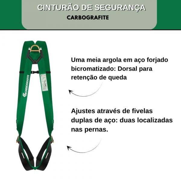 Cinturão de Segurança Paraquedista sem Tabalarte CG700E Carbografite