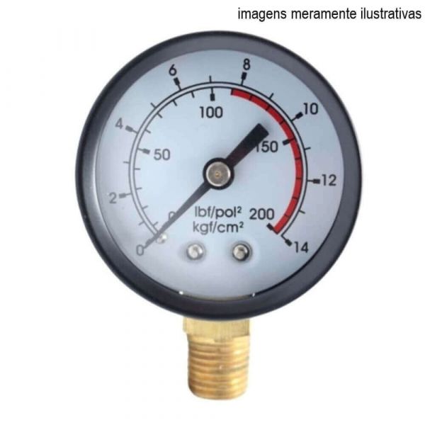 Manômetro Seco Bar 0-10 PSI 0-140 Balflex