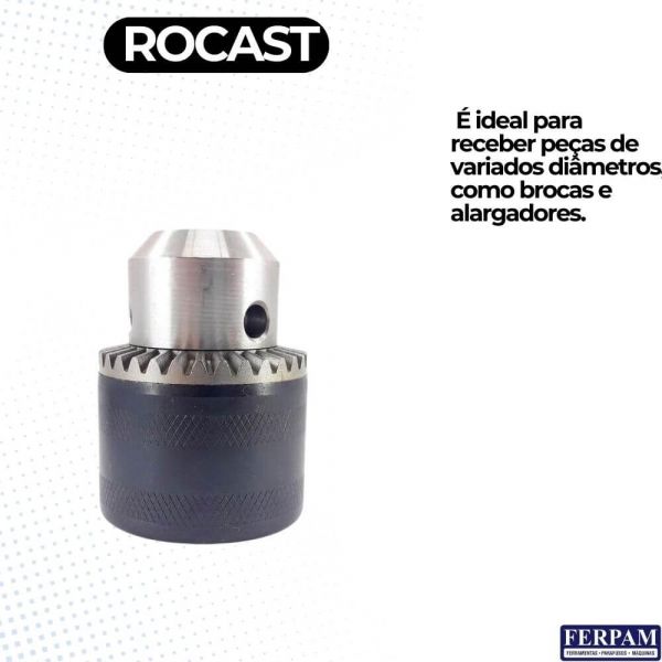 Mandril 13mm 1/2” Cônico Rocast