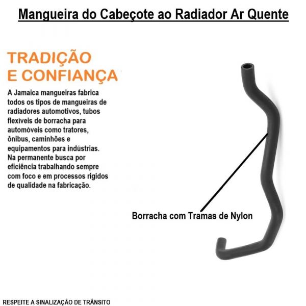 Mangueira do Cabeçote ao Radiador Ar quente Gol/Voyage/Parati/Saveiro