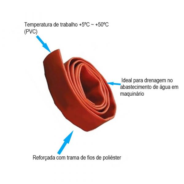1 Metro Mangueira Especial Leve Vermelha 4” Himaflex