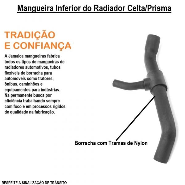 Mangueira Inferior do Radiador Celta/Prisma 8V 1.0/1.4